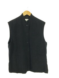 【中古】CLANE◆20SS/LINEN STAND BOX VEST/リネンスタンドボックスベスト/FREE/リネン/ブラック【レディースウェア】