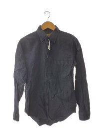 【中古】BROWN by 2-tacs◆長袖シャツ/--/ウール/BLK/無地【メンズウェア】