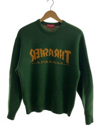【中古】Supreme◆21AW/THRASHER SWEATER/ニット・セーター(厚手)/S/アクリル/GRN【メンズウェア】