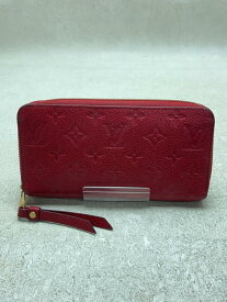 【中古】LOUIS VUITTON◆ジッピー・ウォレット_モノグラム・アンプラント_RED/M63691/牛革/RED/レディース【服飾雑貨他】