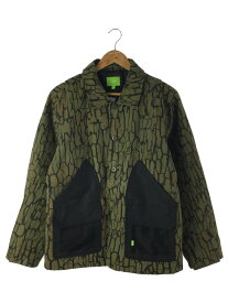 【中古】HUF◆カバーオール/M/コットン/KHK/総柄/camo work jacket【メンズウェア】