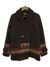 【中古】WAREHOUSE◆コート/38/ウール/BRW/WOOL BORDER COAT/マッキーノ【メンズウェア】