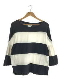 【中古】DRIES VAN NOTEN◆長袖カットソー/--/コットン/NVY/ボーダー【レディースウェア】