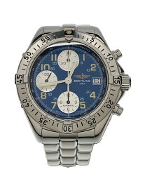 【中古】BREITLING◆自動巻/アナログ/ステンレス/BLU/SLV/SS/202402WOH済/20240218日差+8【服飾雑貨他】