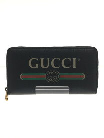 【中古】GUCCI◆長財布_ヴィンテージロゴ/レザー/ブラック/メンズ/グッチ/【服飾雑貨他】