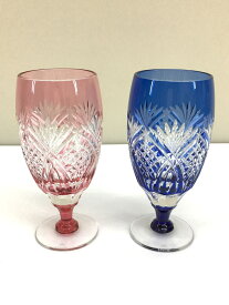 【中古】KAGAMI CRYSTAL◆グラス/2点セット/CLR/2697/江戸切子ペアビアグラス【キッチン用品】