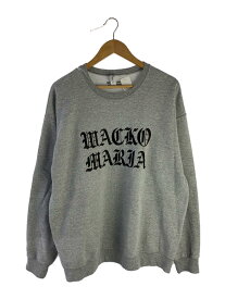 【中古】WACKO MARIA◆刺繍ロゴスウェット/XL/コットン/GRY【メンズウェア】