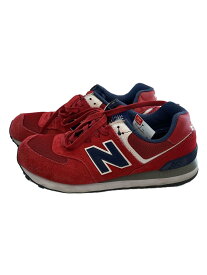 【中古】NEW BALANCE◆ML574//レッド/25cm/レッド/スウェード/若干の使用感有【シューズ】