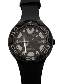 【中古】CITIZEN◆ソーラー腕時計/アナログ/ラバー/BLK/BLK/E168-A5WBH03【服飾雑貨他】