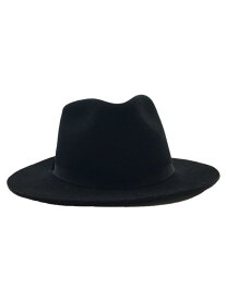 【中古】NEWYORK HAT&CAP CO.◆中折れハット/L/ウール/BLK/メンズ【服飾雑貨他】