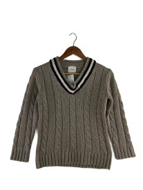 【中古】TOUJOURS◆ニット・セーター(厚手)/--/ウール/BRW/無地【レディースウェア】