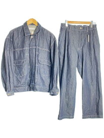 【中古】WYM◆HEAVY OZ WIDE DENIM SET-UP セットアップ/M/デニム/IDG/WYot470【メンズウェア】