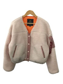 【中古】ALPHA INDUSTRIES◆フリースジャケット/M/ポリエステル/PNK【レディースウェア】