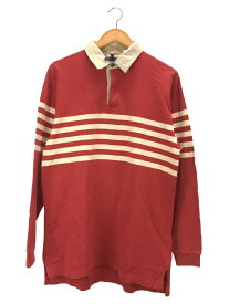 【中古】J.CREW◆ポロシャツ/M/コットン/RED/ボーダー/6001005【メンズウェア】