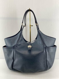 【中古】cooga/ハンドバッグ/レザー/NVY/無地【バッグ】