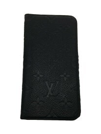 【中古】LOUIS VUITTON◆小物/レザー/ブラック/メンズ/iPhone X/Xsケース【服飾雑貨他】