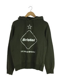 【中古】F.C.R.B.(F.C.Real Bristol)◆EMBLEM PULLOVER SWEAT HOODIE/パーカー/S/コットン/カーキ/FCRB-202064【メンズウェア】