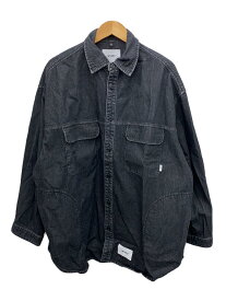 【中古】WTAPS◆長袖シャツ/--/コットン/BLK/無地/222WVDT-SHM01【メンズウェア】