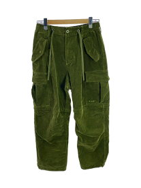 【中古】HUF◆CORD 6-POCKET CARGO PANT/カーゴパンツ/S/コーデュロイ/GRN/無地【メンズウェア】