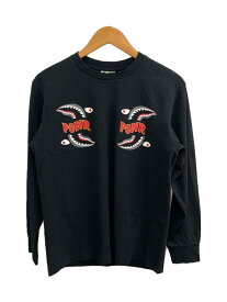 【中古】A BATHING APE◆SHARK PONR L/S TEE/M/コットン/ブラック/001LTG801016X【メンズウェア】