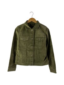 【中古】EDDIE BAUER◆レザージャケット・ブルゾン/M/豚革/KHK/無地【レディースウェア】