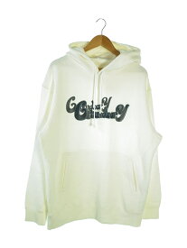 【中古】Ground Y◆GROUNDOOR Y LOGO FLEECE LINING HOODIE/パーカー/3/コットン/WHT/プリント【メンズウェア】