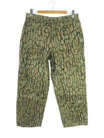 【中古】HUF◆GILMAN DOUBLE KNEE CAMO PANT/ペインターパンツ/32/コットン/カーキ/PT00253//【メンズウェア】