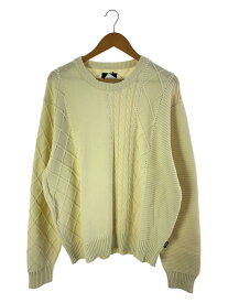 【中古】STUSSY◆Patchwork Sweater/セーター(薄手)/L/コットン/IVO/117158【メンズウェア】