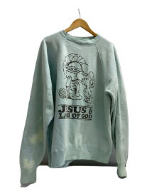 【中古】SAINT MICHAEL◆スウェット/XL/コットン/BLU/無地/SM-A23-0000-024/JESUS CREW NECK SWEAT【メンズウェア】