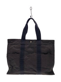 【中古】HERMES◆トートバッグ/ポリエステル/GRY【バッグ】