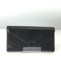 【中古】BALENCIAGA◆長財布/レザー/BLK/無地/メンズ/499207【服飾雑貨他】