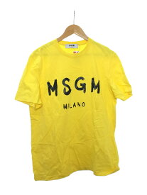 【中古】MSGM◆Tシャツ/S/コットン/YLW/無地/2640MM97【メンズウェア】