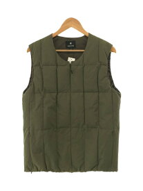 【中古】snow peak◆Conceal Down Vest/ダウンベスト/L/ポリエステル/KHK【メンズウェア】