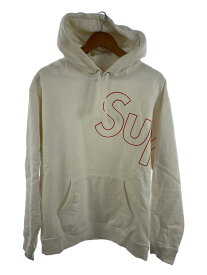 【中古】Supreme◆Reflective Hooded Sweatshirt/パーカー/M/コットン/WHT/プリント【メンズウェア】