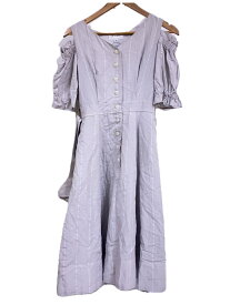 【中古】JILLSTUART◆半袖ワンピース/S/--/GRY/ストライプ/125-9140021/ジルスチュアート【レディースウェア】