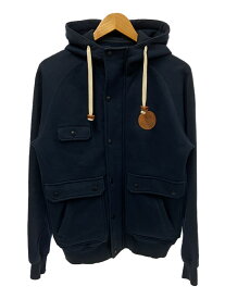 【中古】STUSSY◆ジップパーカー/M/コットン/NVY/無地【メンズウェア】