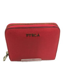 【中古】FURLA◆財布/--/RED/無地/レディース【服飾雑貨他】