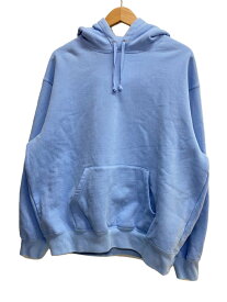 【中古】Supreme◆Satin Applique Hooded Sweatshirt/パーカー/M/コットン/BLU【メンズウェア】