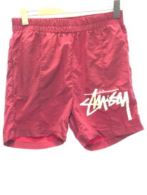 【中古】STUSSY◆ショートパンツ/XS/ナイロン/RED/212054【レディースウェア】