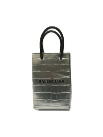 【中古】BALENCIAGA◆SHOPPING BAG Phone Holder Bag ショルダーバッグ SLV 593826【バッグ】