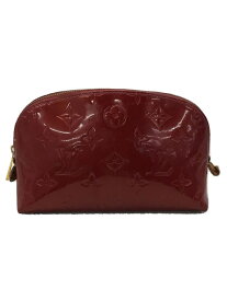 【中古】LOUIS VUITTON◆ポシェット・コスメティック_モノグラム・ヴェルニ_RED/エナメル/RED【バッグ】