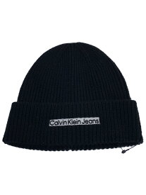 【中古】Calvin Klein◆ニットキャップ/ウール/ブラック/メンズ/4500430180【服飾雑貨他】