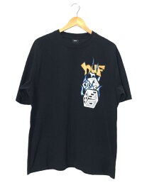 【中古】HUF◆Tシャツ/L/コットン/BLK【メンズウェア】