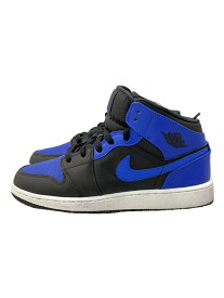 【中古】NIKE◆AIR JORDAN 1 MID GS_エア ジョーダン 1 ミッド GS/24cm/BLU【シューズ】