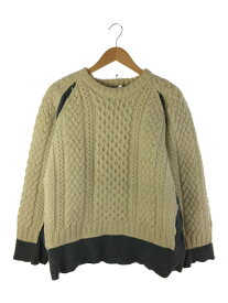 【中古】Rebuild by Needles◆Fisherman Sweater Covered Sweater/S/ウール/アイボリー/LQ299【メンズウェア】