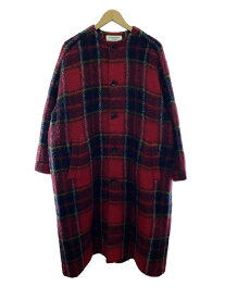 【中古】BEAMS BOY◆ステンカラーコート/--/アクリル/RED/チェック/13-19-0499-803【レディースウェア】