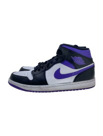 【中古】NIKE◆/Air Jordan 1 Mid Black/Court Purple/スニーカー/26.5cm/554724-095【シューズ】