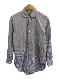 【中古】Engineered Garments◆切替/長袖シャツ/XS/コットン/WHT/ストライプ【メンズウェア】