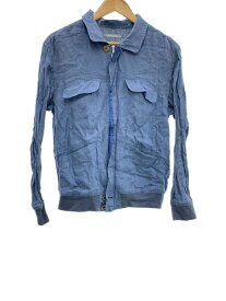 【中古】Elephant Blanc◆ブルゾン/48/リネン/BLU/無地【メンズウェア】