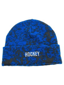 【中古】Hockey◆ニットキャップ/--/アクリル/BLU/総柄/メンズ【服飾雑貨他】